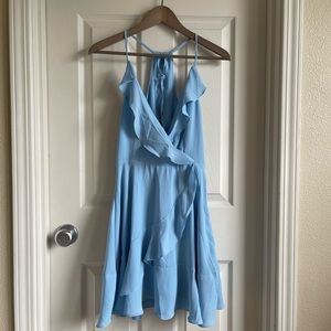 Nasty Gal Blue Ruffle Mini Dress